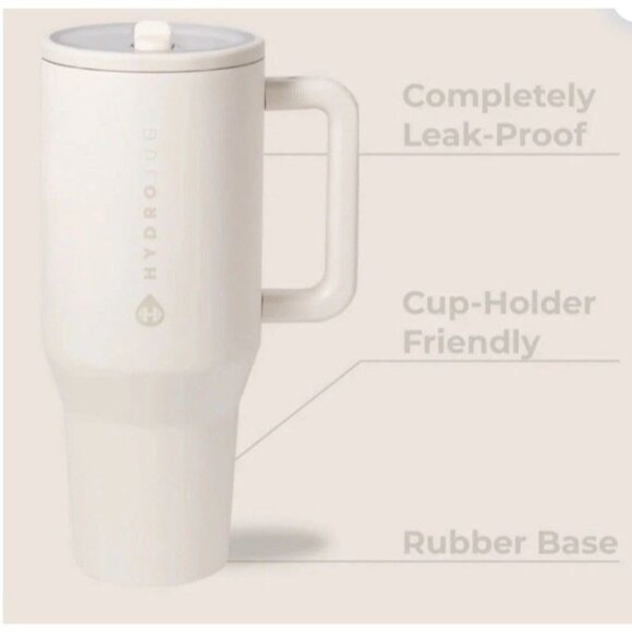 Hydro Jug Traveler 32 Oz Water Bottle With Handle-Huge Cream Rubber Base New - Picture 3 of 5